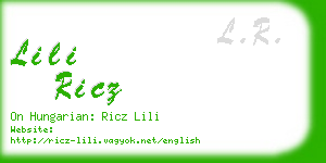 lili ricz business card